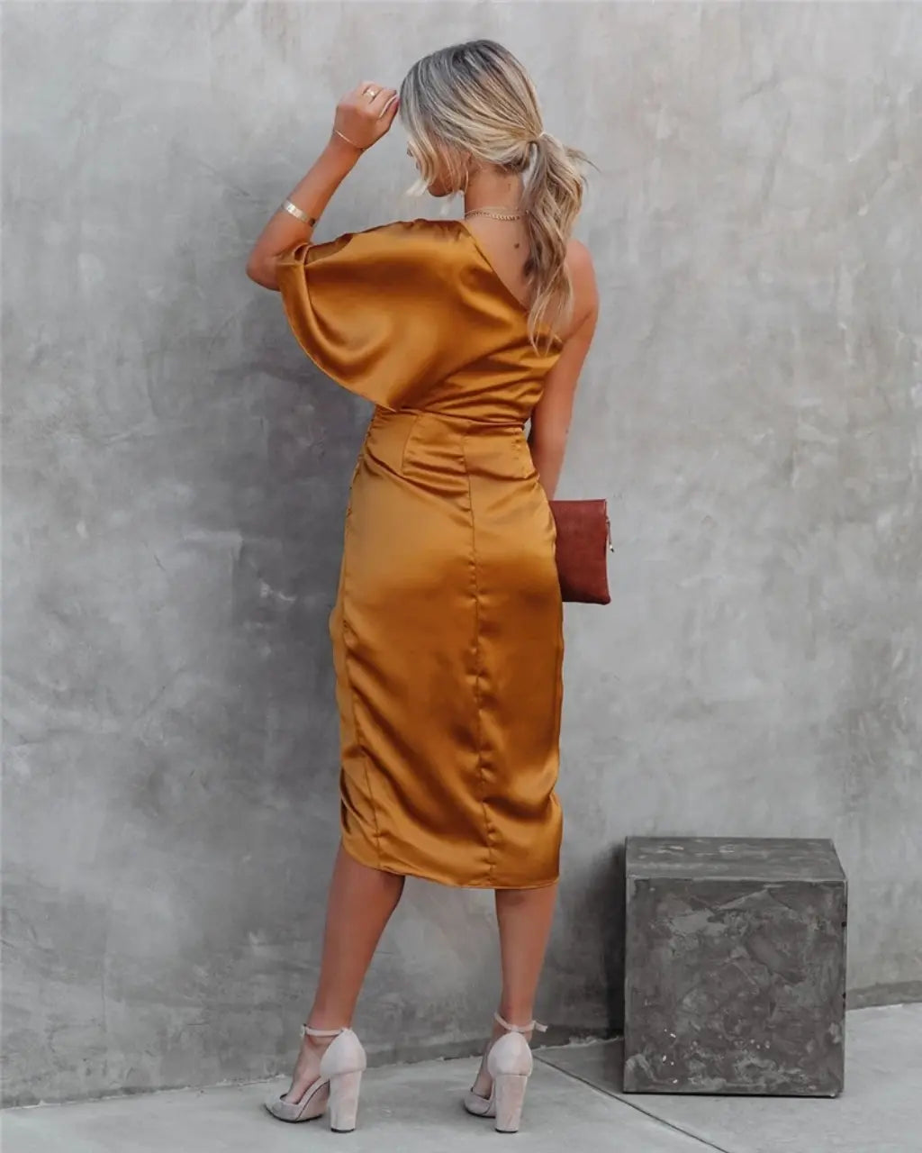Women's Asymmetrical Mid-Length Dress for Elegant Occasions and Festive Evenings