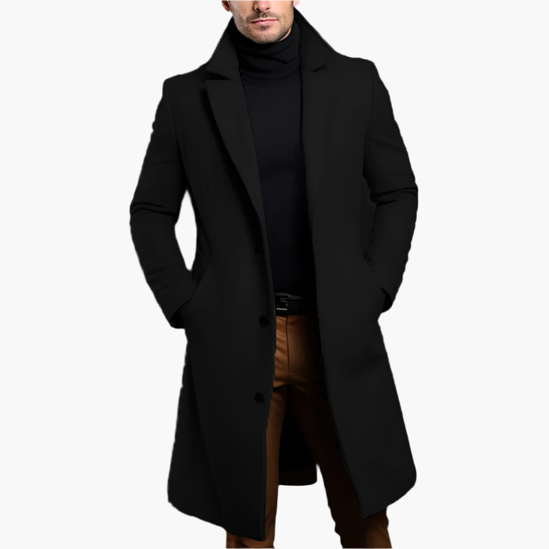 Herren Klassischer Wollmantel – Eleganter Business & Freizeit Wintermantel