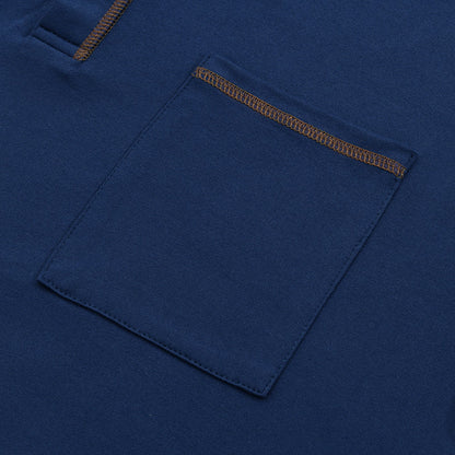 Men's Henley Shirt with Chest Pocket – Modern Casual Shirt with Contrasting Seams and Button Placket, Stylish for Everyday and Leisure