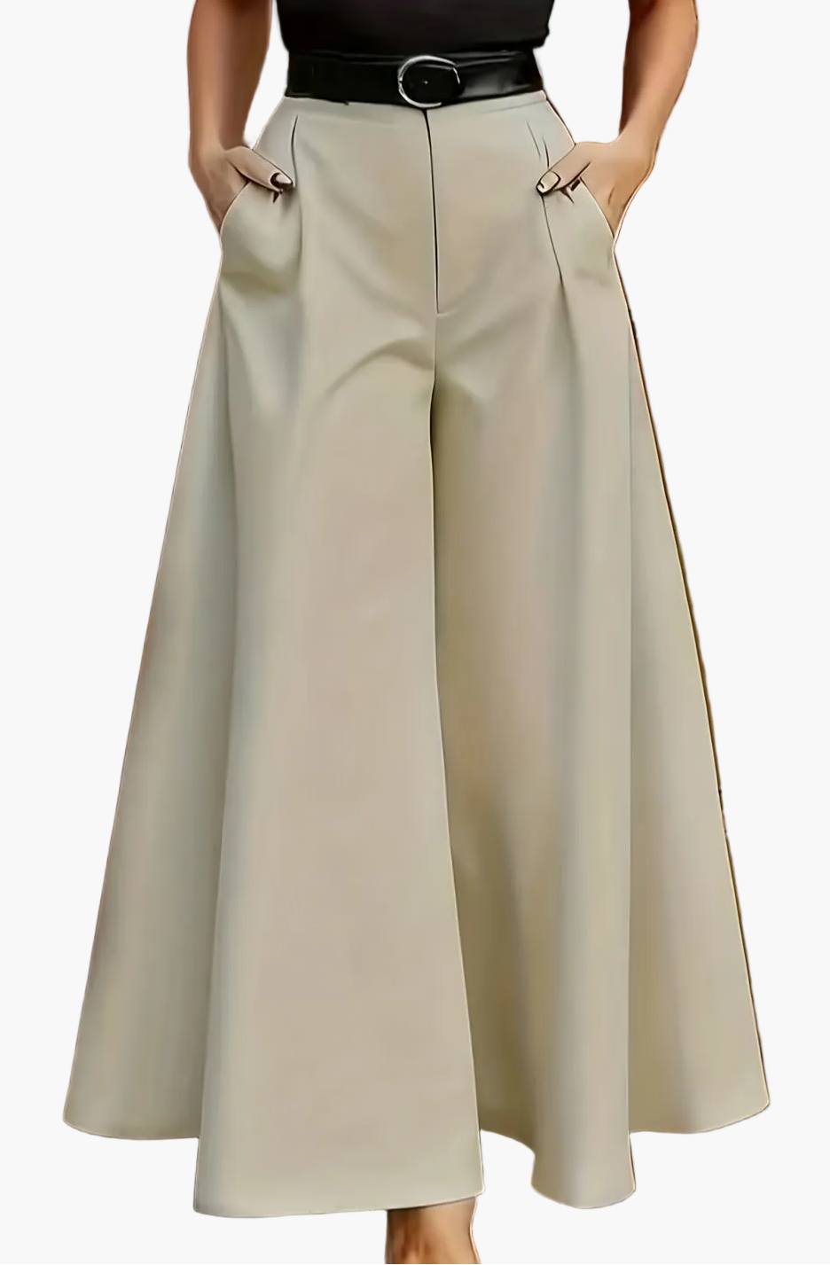 Damen Weitbeinige Palazzo Hose – Eleganter Business und Abend Look