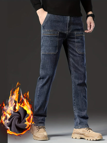 Herren Thermojeans mit Fleecelining und aufgesetzten Taschen