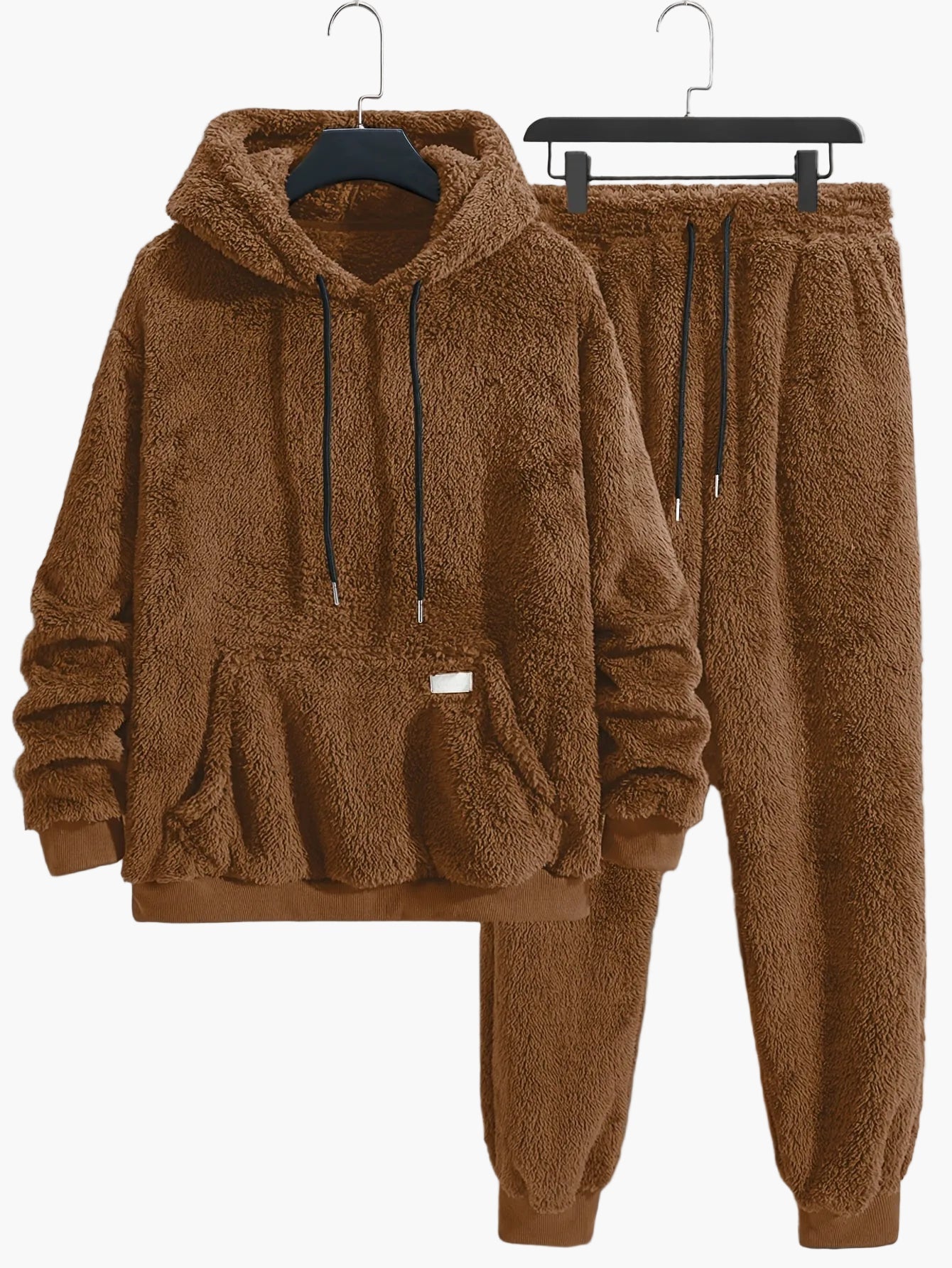 Men's Teddy Lounge Set Hoodie & Sweatpants – Cozy Leisure Outfit for Home & Everyday Use