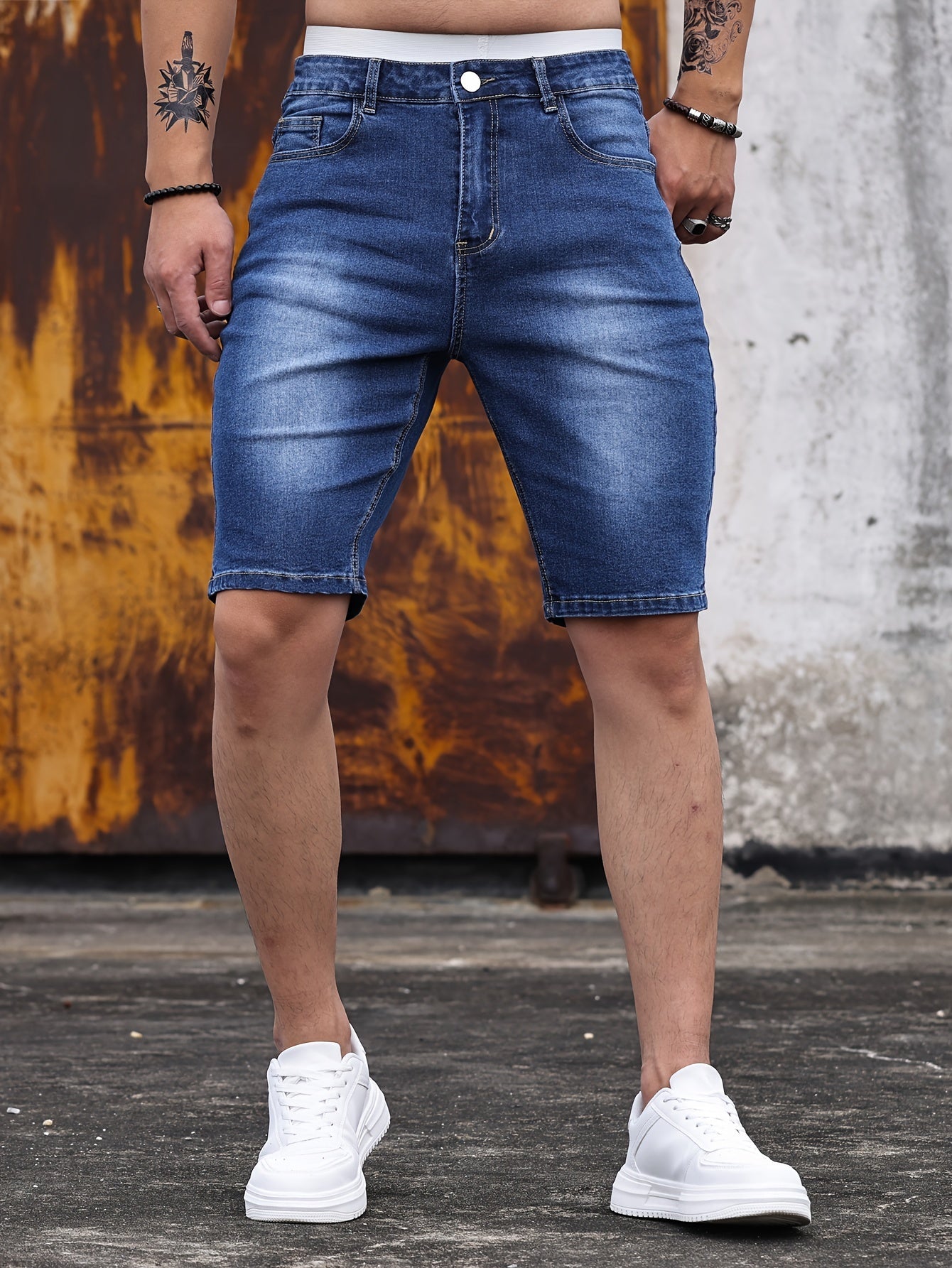 Men's Skinny Fit Jeans Shorts – Fashionable Basics for Everyday and Leisure