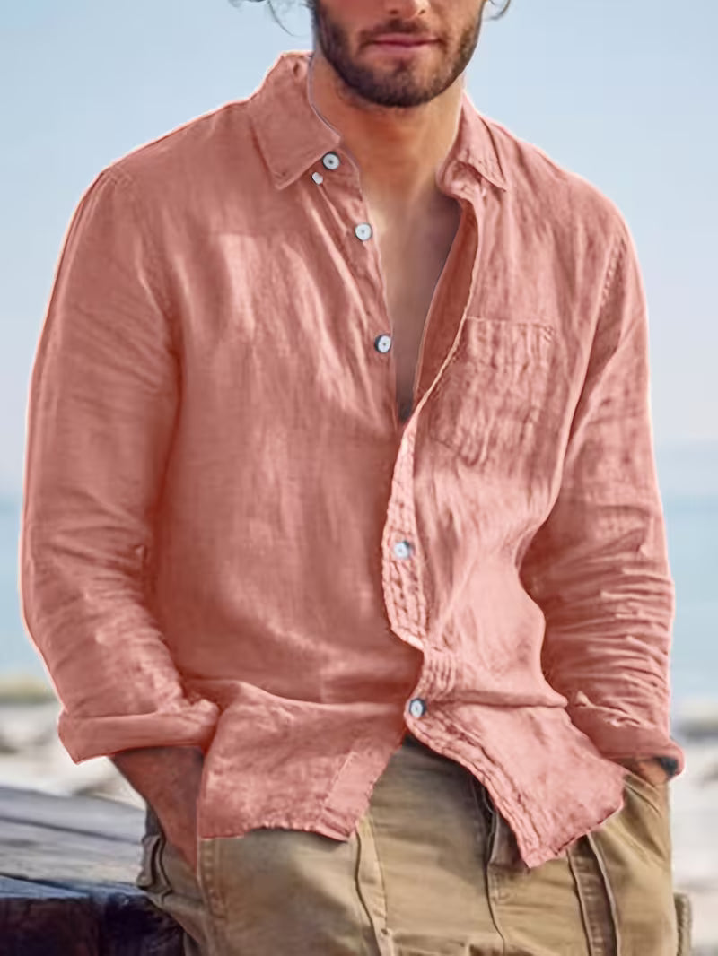 Men's casual shirt with button placket and modern cut for everyday wear and going out