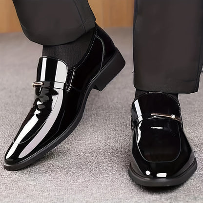Men's Business Slippers – Elegant Glossy Look, Modern Loafers for Office & Celebrations