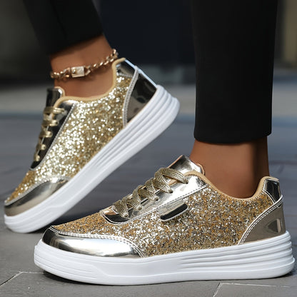 Women's Glitter Sneakers for Everyday & Party – Fashionable Casual Shoes in a Trendy Look