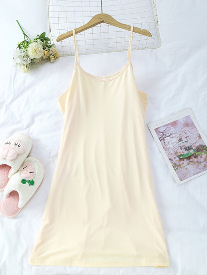 Women's Nightgown Set – Elegant Spaghetti Strap Slip Dress for Spring and Summer, 3-Pack