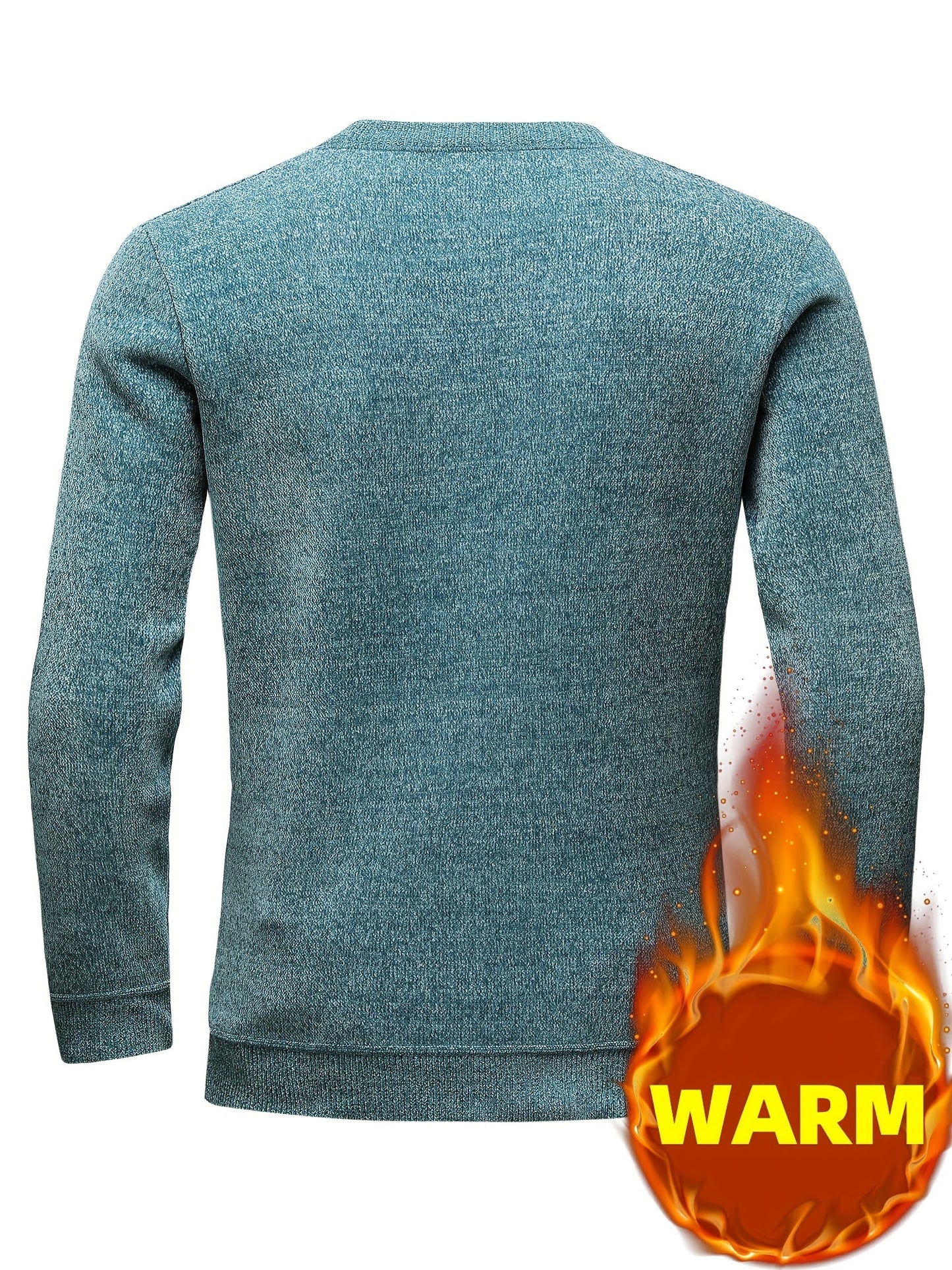 Herren Rundhalspullover Strickoptik mit Streifen und Strukturmuster