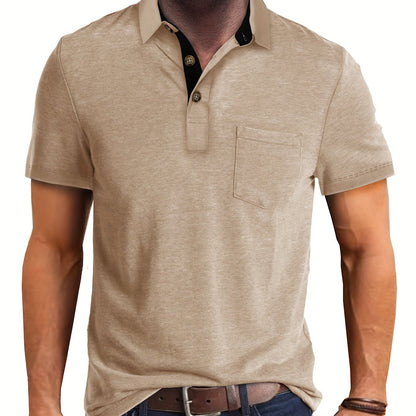 Men's Polo Shirt with Chest Pocket – Modern, Casual Polo Shirt for Everyday and Leisure Wear