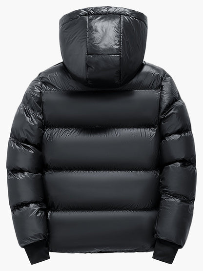 Herren Daunen-Steppjacke mit Kapuze für Outdoor und Alltag – Winterjacke im sportlichen Stil