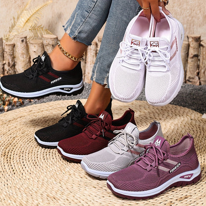 Women's Casual Sneakers with Laces – Comfortable Sports Shoes for Everyday & Fitness