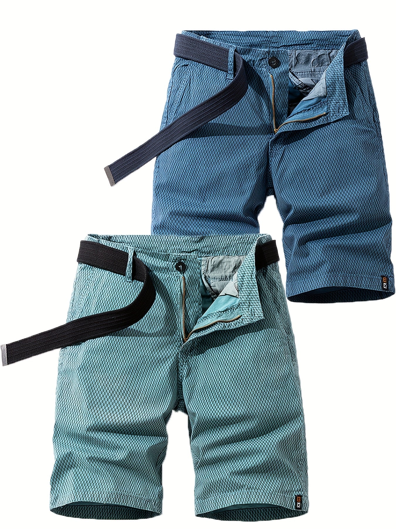 Men's Summer Casual Shorts with Belt – Breathable Regular Fit Bermuda Shorts for Everyday and Outdoor Use
