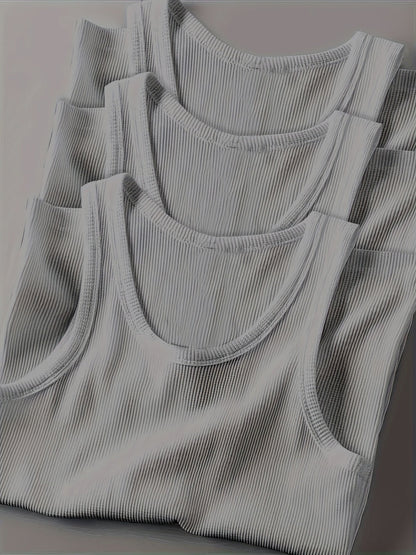 Men's Sporty Ribbed Tank Top – Modern Training and Casual Top