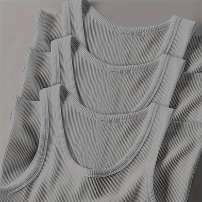Men's Sporty Ribbed Tank Top – Modern Training and Casual Top