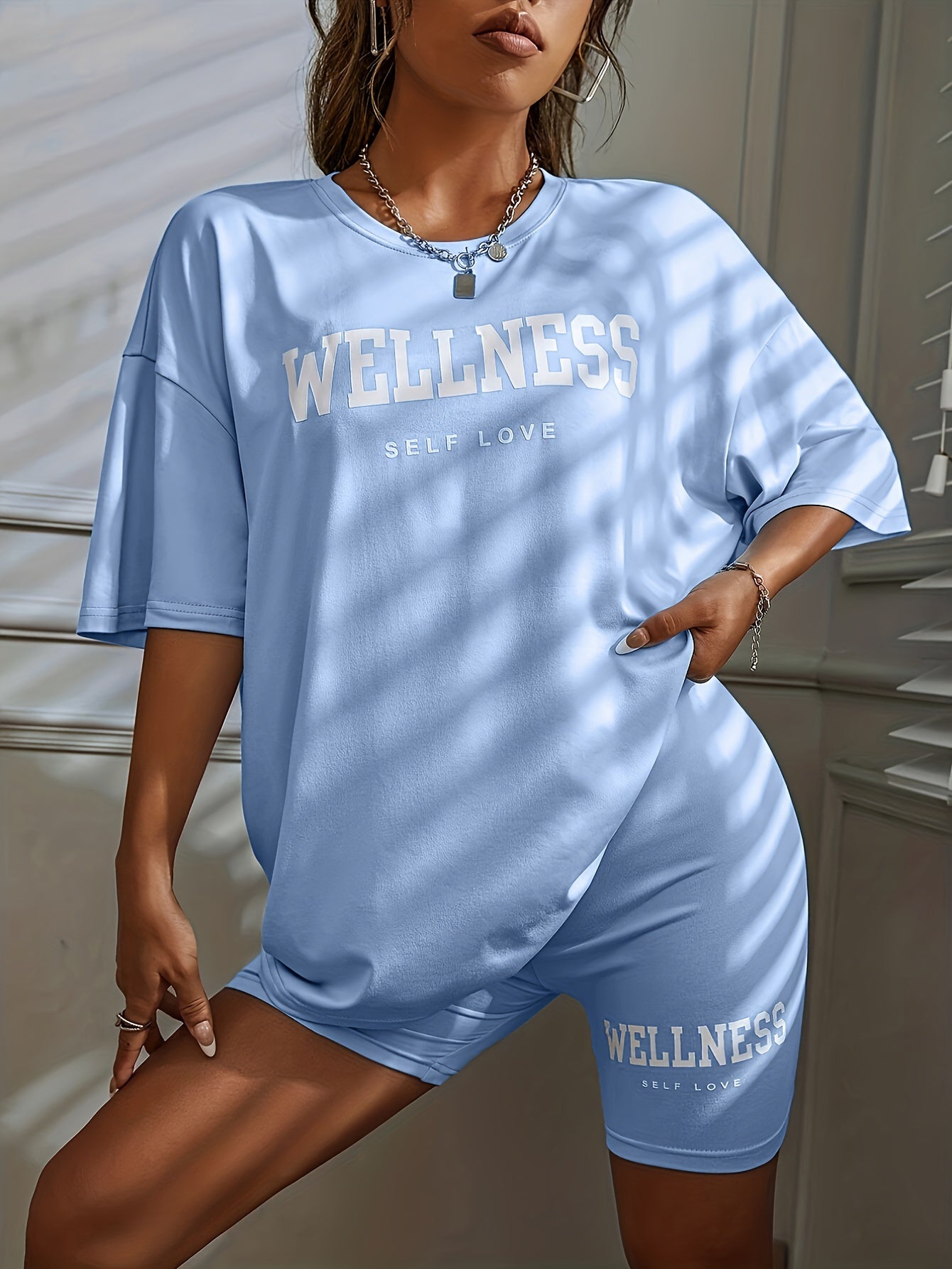 Women's Wellness Oversize Lounge Set – Relaxation & Casual Look with Statement Print
