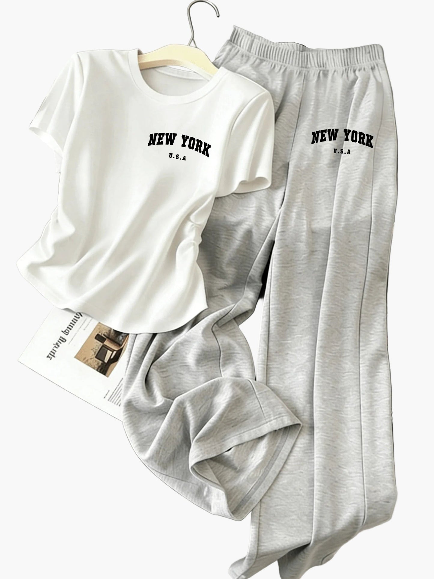 Damen Zweiteiliges Set mit Schleifen-Detail – Freizeit Lounge Outfit