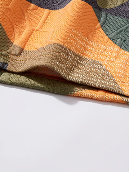 Men's graphic shorts with camouflage embossing and modern street style