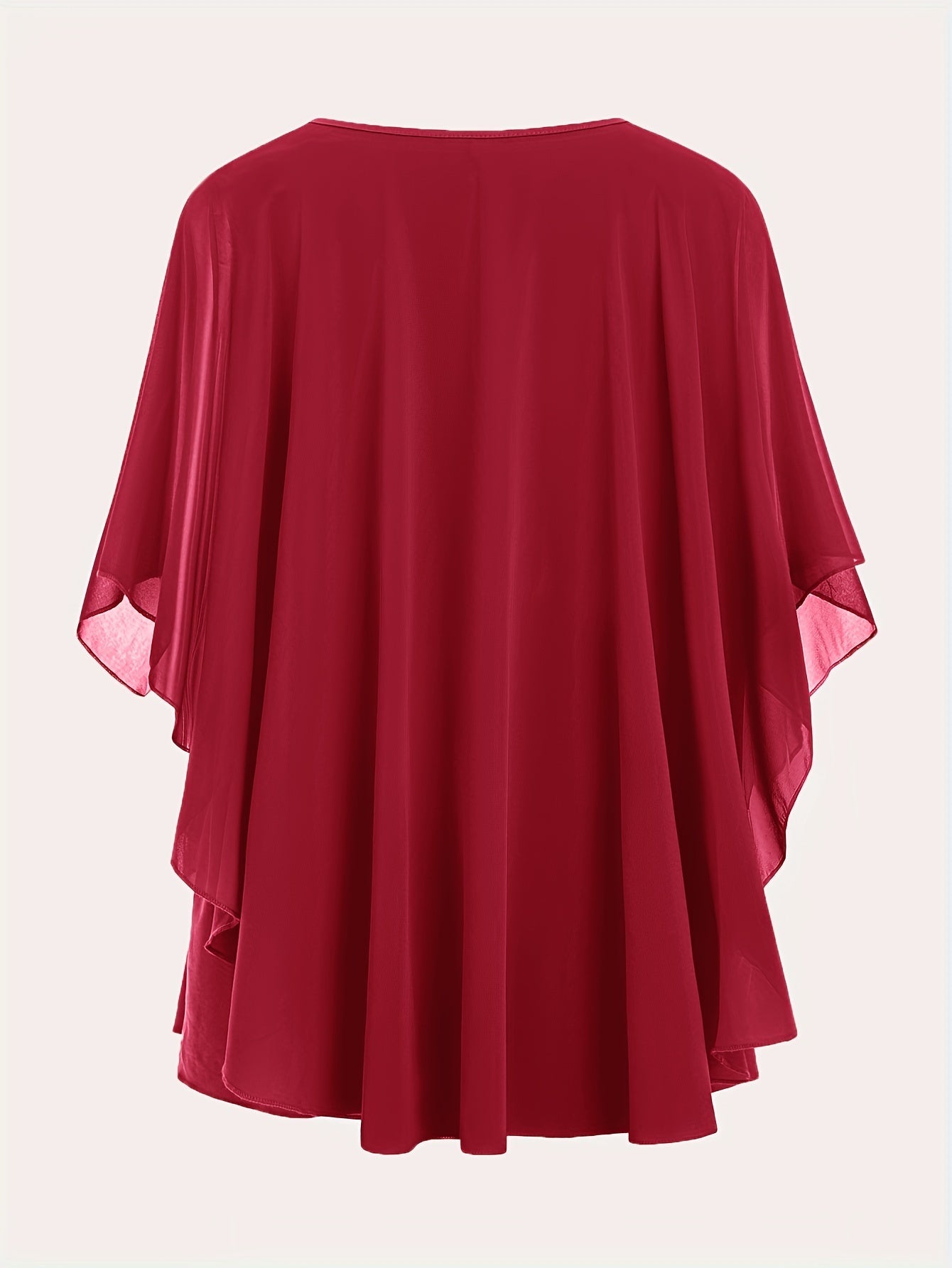 Women's Elegant Flowing Chiffon Cape Top for Going Out – Oversized Style