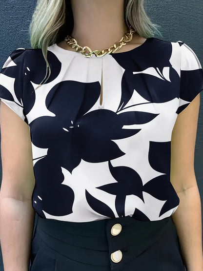 Women's Blouse Elegant Short Sleeve Modern Business Casual