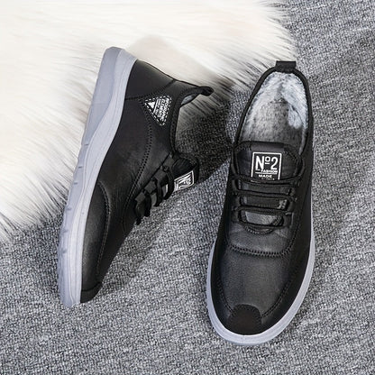 Herren Winterschuhe gefüttert, Freizeitschuhe mit Schnürung, Braun oder Schwarz