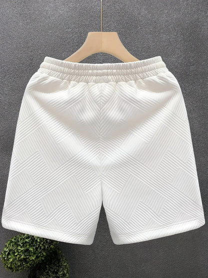 Herren Freizeitshorts mit Prägung – Moderne Geometrische Muster, Sportlich & Stilvoll