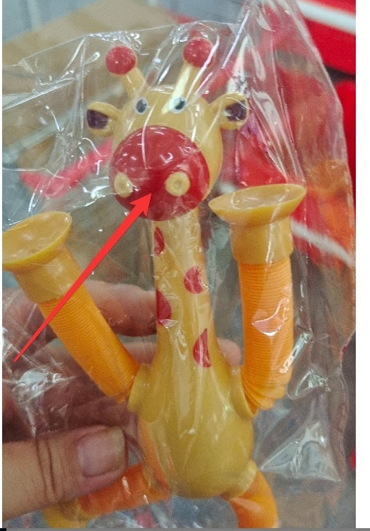 Children's Cartoon Telescopic Giraffe Fidget Toy with Suction Cup – Stress Relief & Sensory Fun