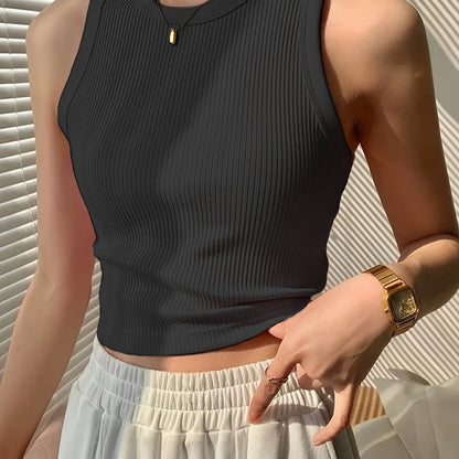 Women's Basic Ribbed Tank Top for Everyday, Sports, and Layering – Fitted Cut