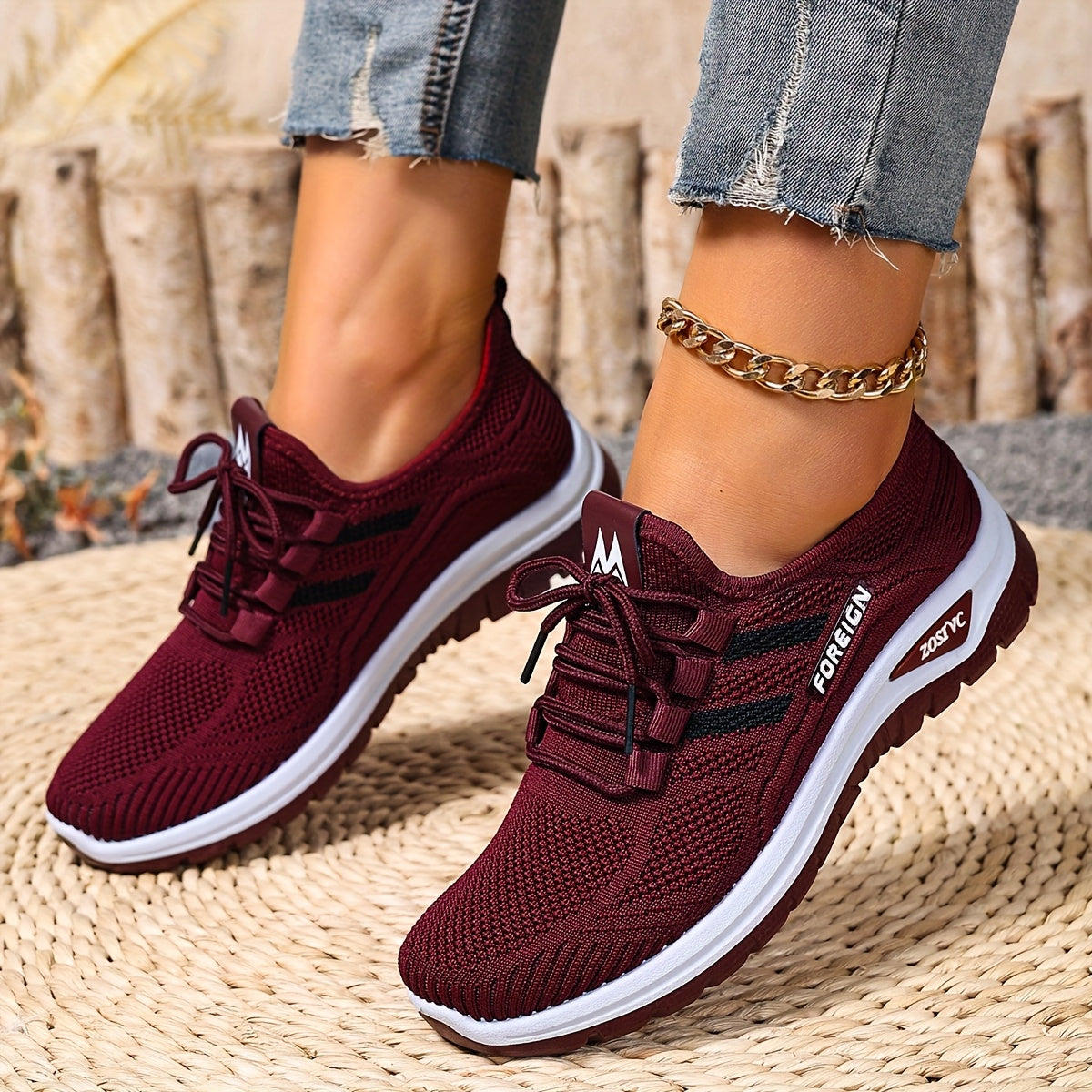Women's Casual Sneakers with Laces – Comfortable Sports Shoes for Everyday & Fitness