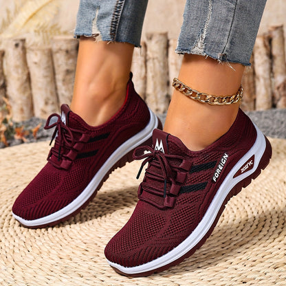 Women's Casual Sneakers with Laces – Comfortable Sports Shoes for Everyday & Fitness