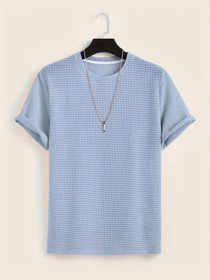 Men's short-sleeve T-shirt with modern mesh design and casual style