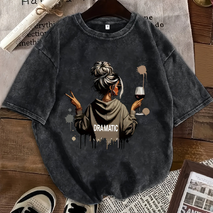 Damen Oversize T-Shirt Dramatic Print Streetstyle – Lässiges Statement-Shirt mit Grafik