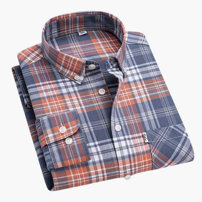 Men's Casual Shirt Checked – Modern Long-Sleeve Shirt for Everyday & Office