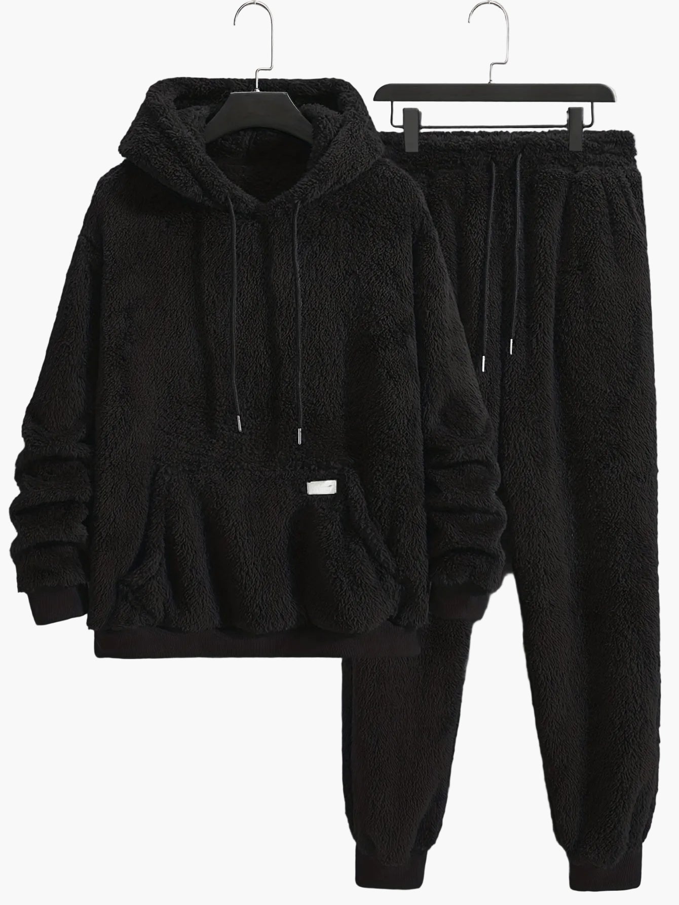Men's Teddy Lounge Set Hoodie & Sweatpants – Cozy Leisure Outfit for Home & Everyday Use