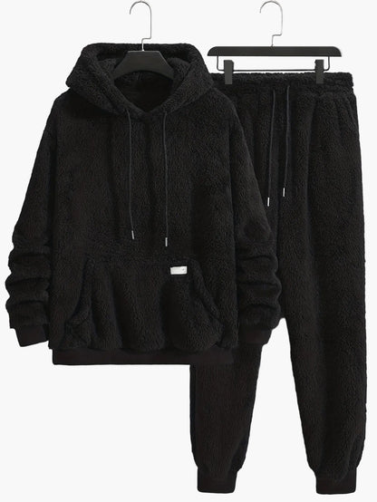 Men's Teddy Lounge Set Hoodie & Sweatpants – Cozy Leisure Outfit for Home & Everyday Use