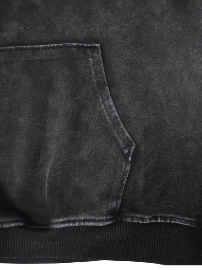 Unisex Hoodie in Washed-Optik mit Kängurutasche
