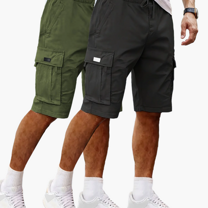 Men's Cargo Shorts 2-Pack – Casual Outdoor and Leisure Bermudas with Pockets