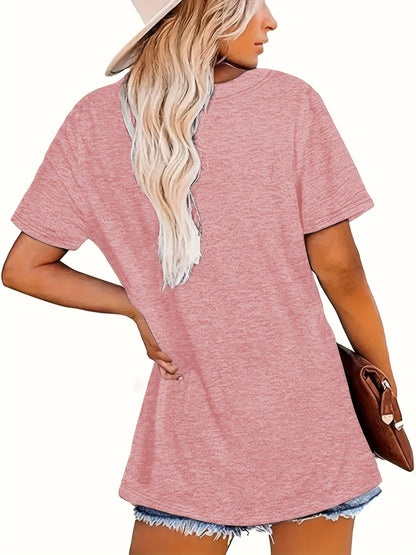 Women's T-shirt with Heart Print – Playful Graphic Shirt in a Casual Look, Ideal for Everyday and Leisure