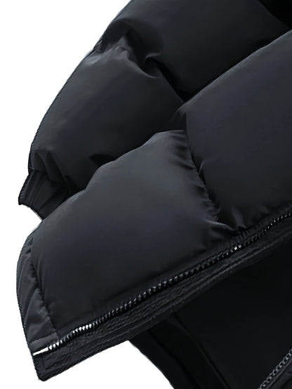 Unisex Winter Steppjacke mit Kapuze und Cord-Details