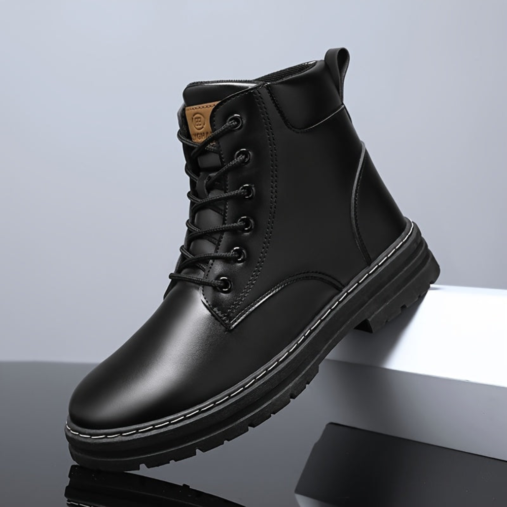 Herren Schnürstiefel Olivgrün mit Profilsohle