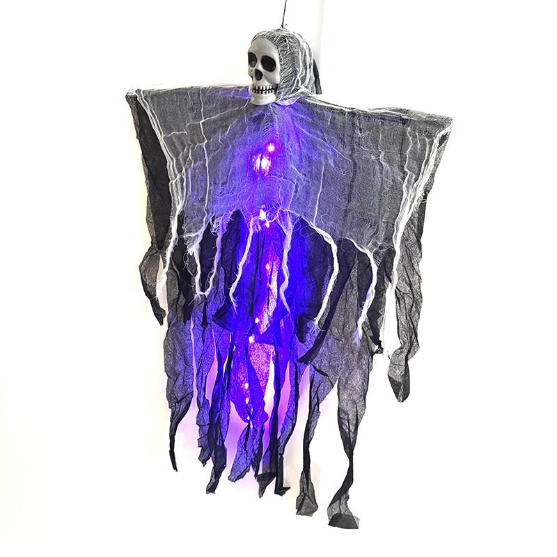 Halloween Hanging Ghost Decoration with LED Lights – Creepy Party and Garden Decor