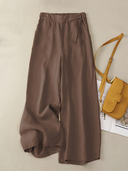 Women's Wide-Leg Casual Pants Elegant with Tie Belt – Perfect for Spring and Summer