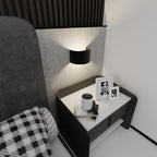 Wandlamp Fold gepoedercoat staal modern zwart 20 x 14 cm, G9 fitting voor trap, gang en entree