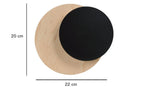 Wandlamp gepoedercoat staal en multiplex Circle zwart, Scandinavisch, 22 x 20 cm, G9 voor woonkamer, slaapkamer en hal