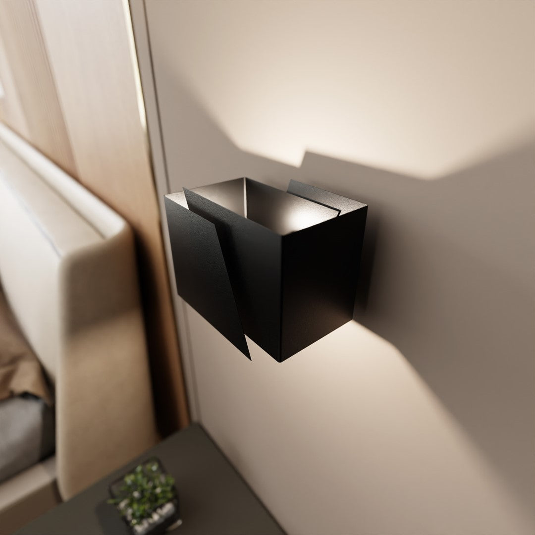 Wandlamp mat zwart gepoedercoat staal, modern, G9 fitting, max. 8 W led – 17 x 13 cm