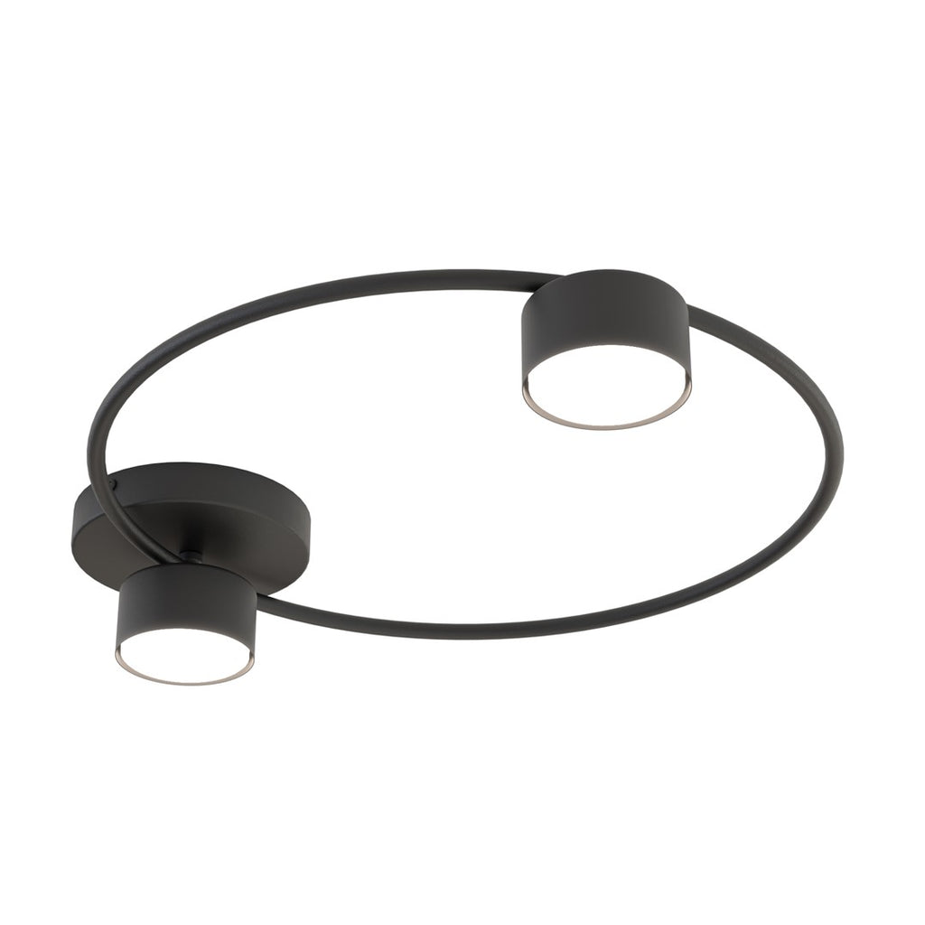 Plafondlamp gepoedercoat staal Lucio minimalistisch zwart 48 x 41 cm, 2 lichtpunten met GX53-fitting