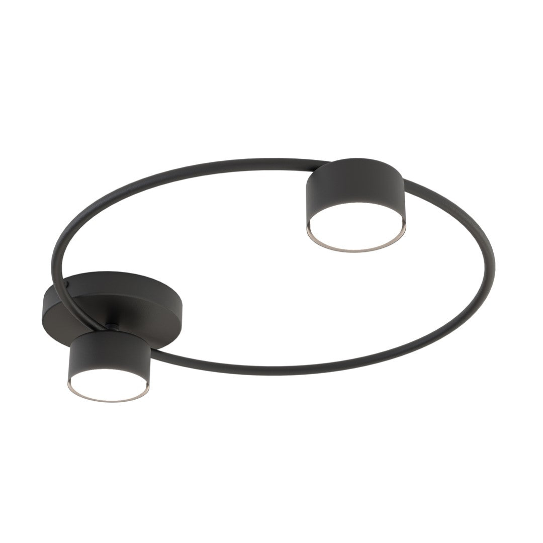 Plafondlamp gepoedercoat staal Lucio minimalistisch zwart 48 x 41 cm, 2 lichtpunten met GX53-fitting