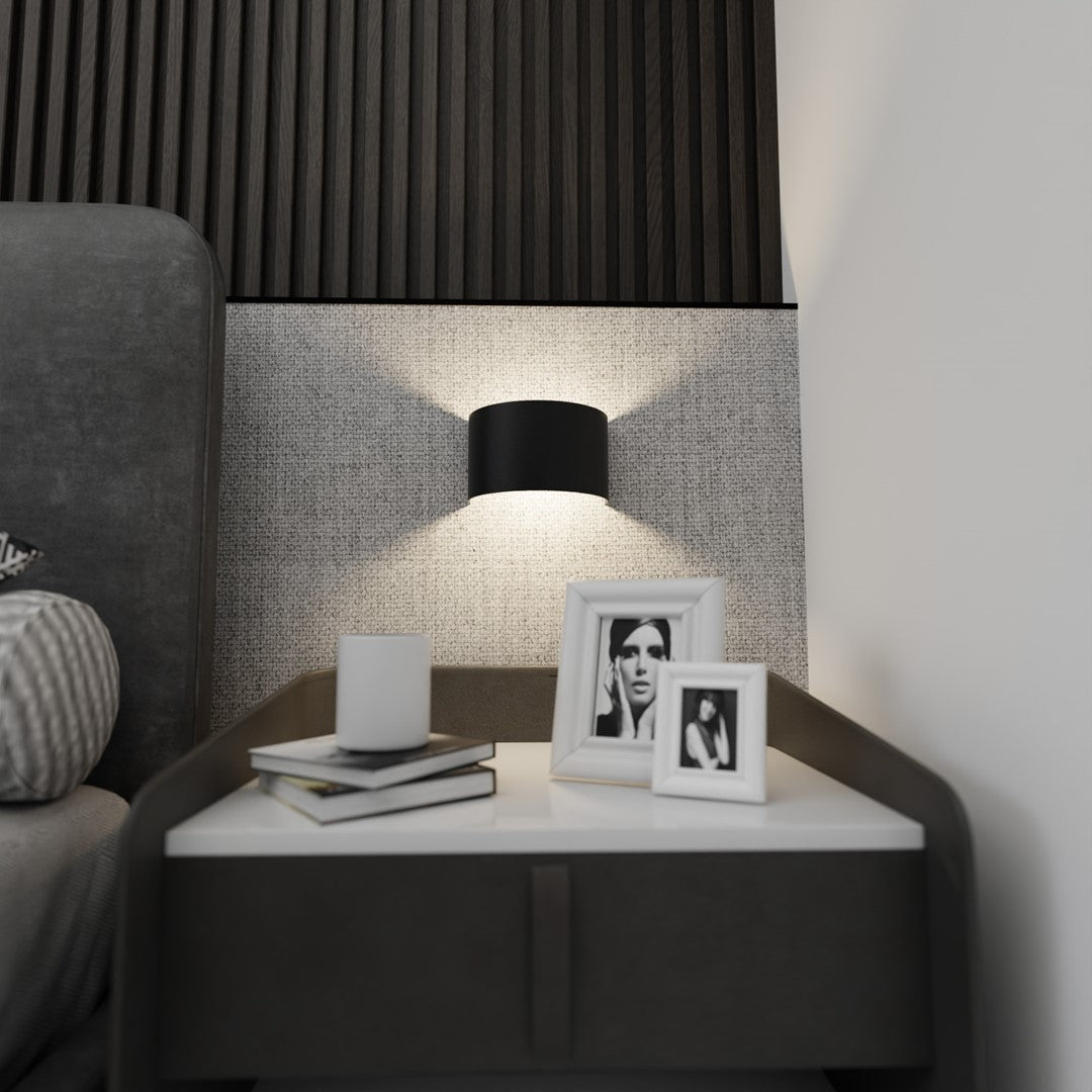 Wandlamp Fold gepoedercoat staal modern zwart 20 x 14 cm, G9 fitting voor trap, gang en entree