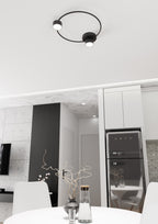 Plafondlamp gepoedercoat staal Lucio minimalistisch zwart 48 x 41 cm, 2 lichtpunten met GX53-fitting