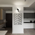 Wandlamp gepoedercoat staal Spiner, modern, zwart mat – 14 x 30 cm, voor trap, gang en woonkamer