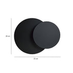 Wandlamp gepoedercoat staal en multiplex Cirkel zwart, Scandinavisch, 22 x 20 cm, G9 led, woonkamer, slaapkamer of hal